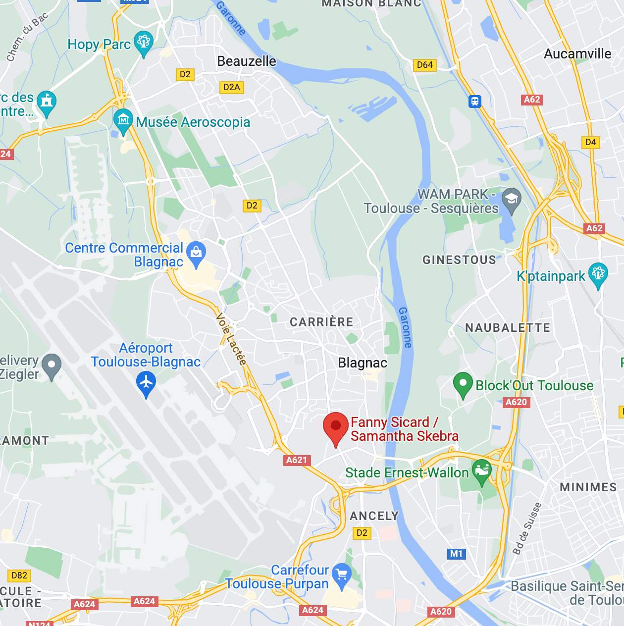 Localisation cabinet infirmier blagnac 31700 de Fanny Sicard et Samantha Skebra